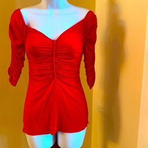 Bebe red off shoulder top size small